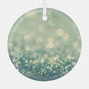 Blauer Glitter: Weihnachts-Abstrakt Ornament Aus Glas
