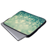 Blauer Glitter Weihnachtsabstrakt Laptopschutzhülle (Vorne Knopf)