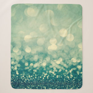 Blauer Glitter Weihnachtsabstrakt Sherpadecke