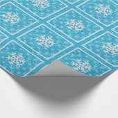 Blauer Glitz: Schneeflocke-Packpapier Geschenkpapier (Ecke)