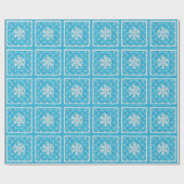 Blauer Glitz: Schneeflocke-Packpapier Geschenkpapier (Flach)