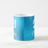 Blauer Glitzer-21. Geburtstags-Tasse Kaffeetasse (Mittel)
