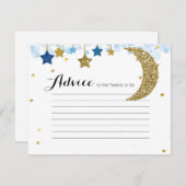 Blauer Glitzer Advice Card Kinderdusche Begleitkarte (Vorne/Hinten)