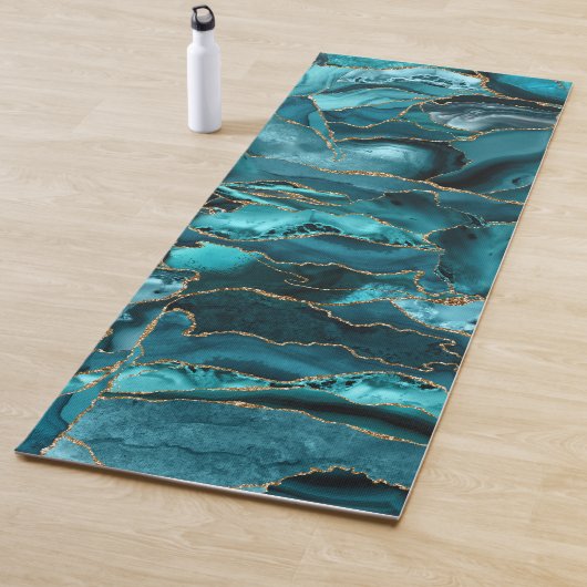 Blauer Glitzer Agate Abstrakt Yogamatte (Beispiel)