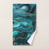 Blauer Glitzer Agate Badhandtuch Set (Handtuch)