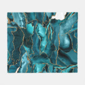 Blauer Glitzer Agate Fleecedecke (Vorderseite (Horizontal))