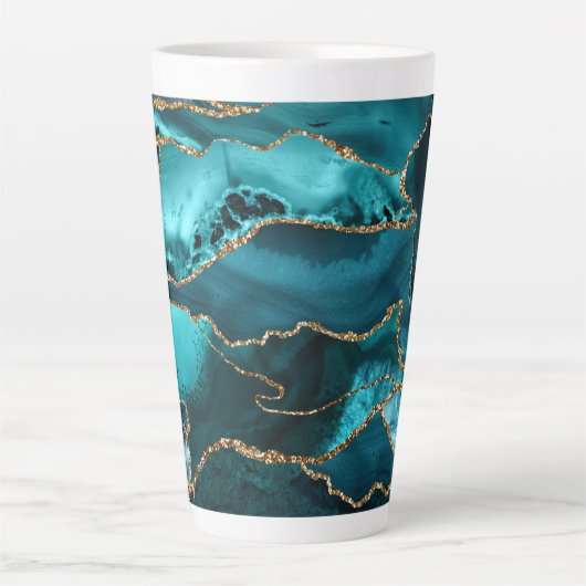 Blauer Glitzer Agate Milchtasse (Vorderseite)