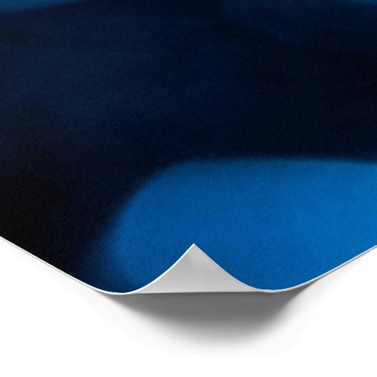 Blauer Glitzer-Bokefarben Poster (Ecke)