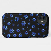 Blauer Glitzer Case-Mate iPhone Hülle (Rückseite (Horizontal))