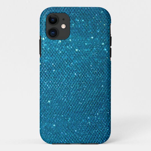 Blauer Glitzer Case-Mate iPhone Hülle (Rückseite)