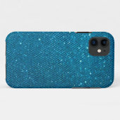 Blauer Glitzer Case-Mate iPhone Hülle (Rückseite (Horizontal))