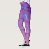 Blauer Glitzer Dolphin in rosa und Lila Meer Leggings (Links)
