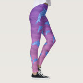 Blauer Glitzer Dolphin in rosa und Lila Meer Leggings (Rechts)