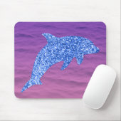 Blauer Glitzer Dolphin in rosa und Lila Meer Mousepad (Mit Mouse)
