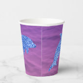 Blauer Glitzer Dolphin in rosa und Lila Meer Pappbecher (Rechts)