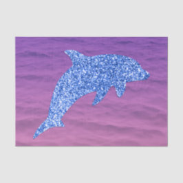 Blauer Glitzer Dolphin in rosa und Lila Meer Seidenpapier