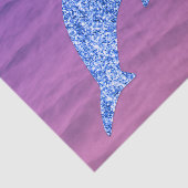 Blauer Glitzer Dolphin in rosa und Lila Meer Seidenpapier (Ausschnitt)
