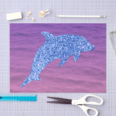 Blauer Glitzer Dolphin in rosa und Lila Meer Seidenpapier (Handwerk)