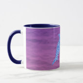 Blauer Glitzer Dolphin in rosa und Lila Meer Tasse (Links)