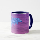 Blauer Glitzer Dolphin in rosa und Lila Meer Tasse (VorderseiteRechts)