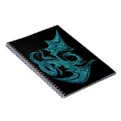Blauer Glitzer-Drache Notizblock (Rechte Seite)