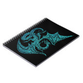 Blauer Glitzer-Drache Notizblock (Linke Seite)
