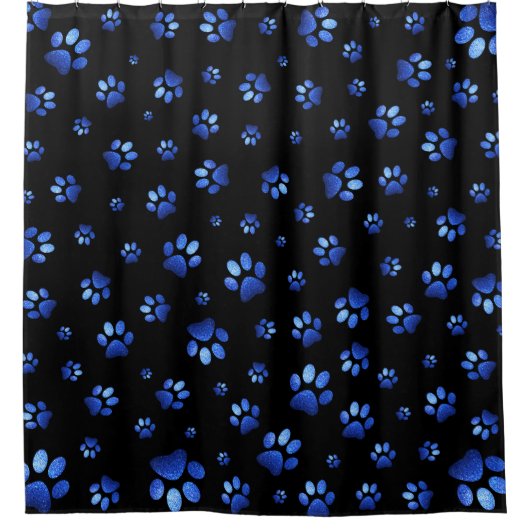 Blauer Glitzer Duschvorhang (Vorderseite)