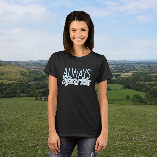 Blauer Glitzer-Effekt von Leerzeichen-Zitat T-Shirt