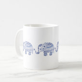 Blauer Glitzer Elephant Design Kaffeetasse (Vorderseite Links)