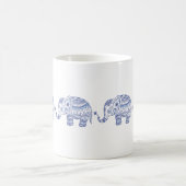 Blauer Glitzer Elephant Design Kaffeetasse (Mittel)