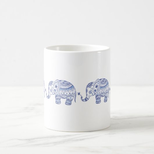 Blauer Glitzer Elephant Design Kaffeetasse (Mittel)