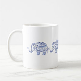Blauer Glitzer Elephant Design Kaffeetasse