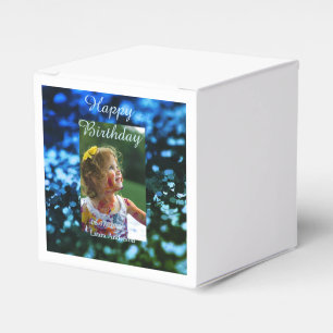 Blauer Glitzer Foto Kindergeburtstag Moderner Rost Geschenkschachtel