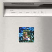 Blauer Glitzer Foto Kindergeburtstag Moderner Rost Magnet (In Situ (Geschirrspüler))