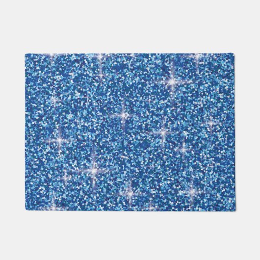 Blauer Glitzer Fußmatte (Vorderseite)