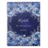 Blauer Glitzer glamourös Notizblock (Vorderseite)