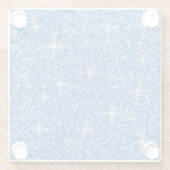 Blauer Glitzer Glasuntersetzer (Rückseite)