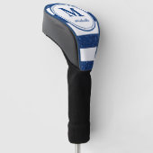 Blauer Glitzer | Golf | personalisiert NAME monogr Headcover (angewinkelt)