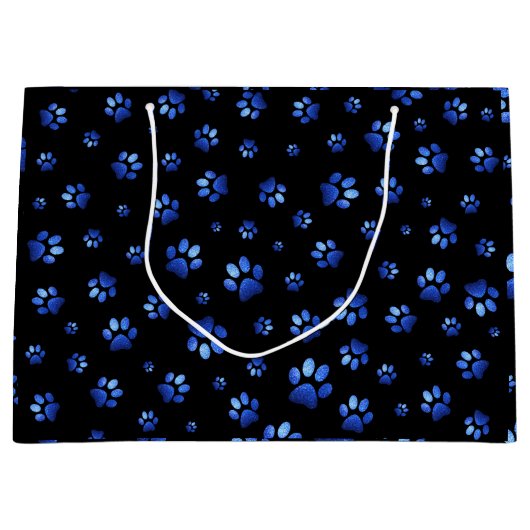 Blauer Glitzer Große Geschenktüte (Vorderseite)