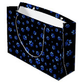 Blauer Glitzer Große Geschenktüte (Rückseite Schrägansicht)