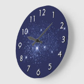 Blauer Glitzer Große Wanduhr (Winkel)