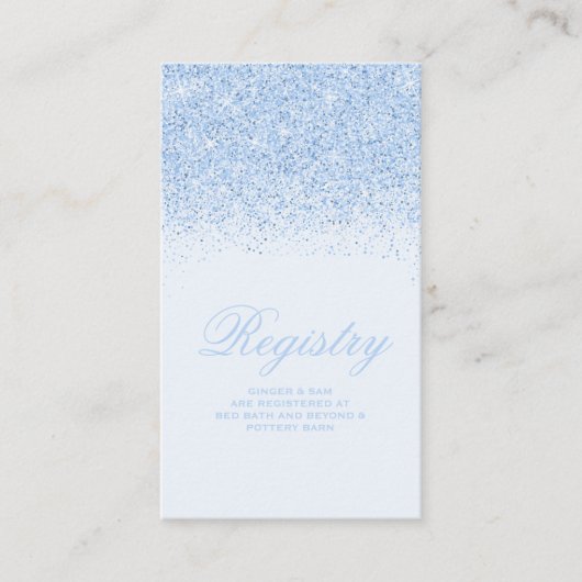 Blauer Glitzer-Hochzeitskarte Begleitkarte (Vorderseite)