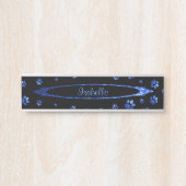 Blauer Glitzer Hundeschema Monogram Türschild (Vorderseite )