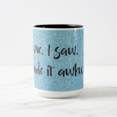 Blauer Glitzer ich machte es zu einem fruchtbaren  Zweifarbige Tasse (Mittel)