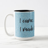 Blauer Glitzer ich machte es zu einem fruchtbaren  Zweifarbige Tasse (Links)