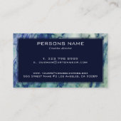 Blauer Glitzer in grauem und grünem Marmor Akzent Visitenkarte (Rückseite)