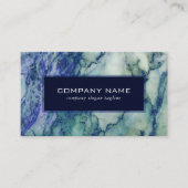 Blauer Glitzer in grauem und grünem Marmor Akzent Visitenkarte (Vorderseite)