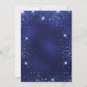 Blauer Glitzer Kleiderflorchen Quinceanera Einladung (Rückseite)