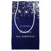 Blauer Glitzer Kleine Geschenktüte (Vorderseite)