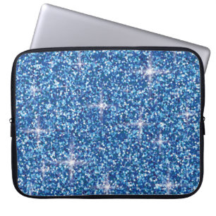 Blauer Glitzer Laptopschutzhülle